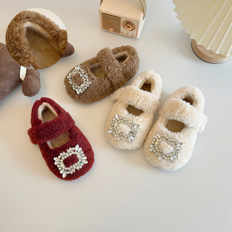 童鞋ins水钻加绒豆豆鞋2025秋冬新款韩版时尚毛毛鞋女童外穿棉鞋,童鞋/婴儿鞋/亲子鞋,棉鞋,淘宝优惠券,粉丝福利购,淘宝优惠卷