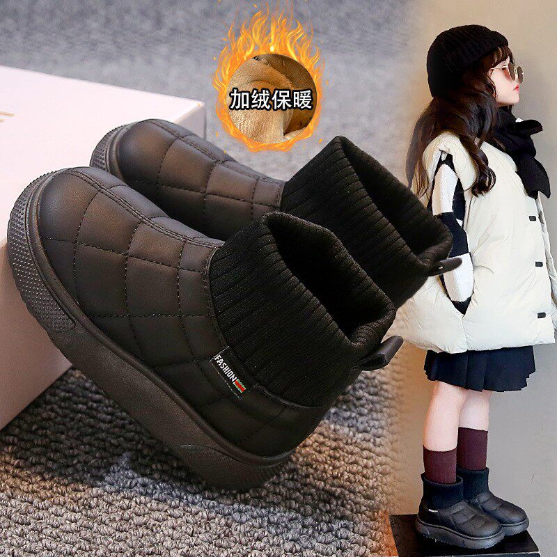 儿童加绒棉鞋2025冬季新款女雪地靴