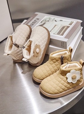 宝宝鞋子女宝靴子秋冬加绒棉鞋公主短靴女童鞋子婴儿学步鞋小童鞋