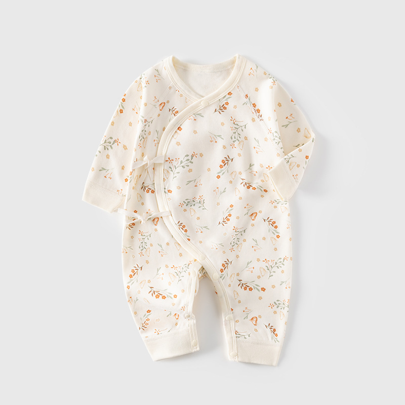 新生儿连体衣秋冬纯棉婴儿蝴蝶衣无骨衣服初生和尚服宝宝春秋哈衣