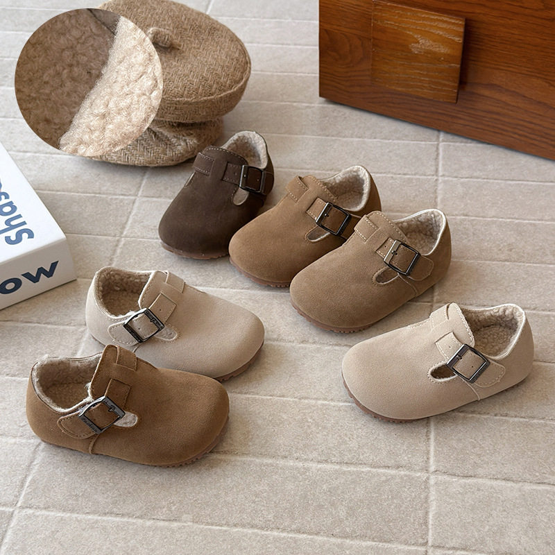 ins复古勃肯小皮鞋2025秋冬新款韩版女童加绒棉鞋男童软底豆豆鞋,童鞋/婴儿鞋/亲子鞋,棉鞋,淘宝优惠券,粉丝福利购,淘宝优惠卷