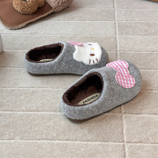 女童毛毛棉拖鞋2025冬季新款儿童卡通保暖勃肯拖鞋宝宝防滑棉拖潮