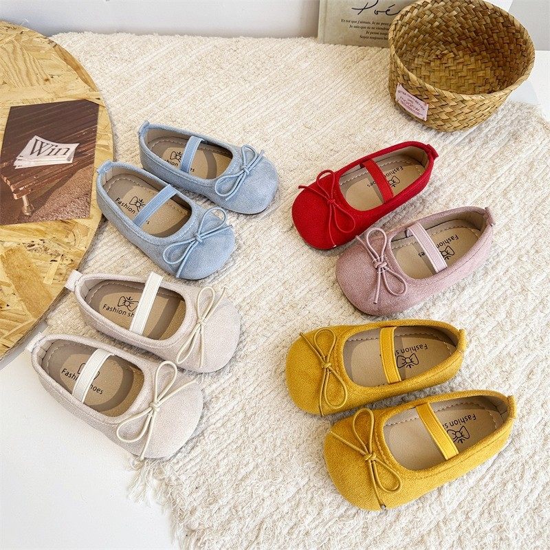 女童平底丝绒单鞋2025新款芭蕾风弹力一字带浅口甜美蝴蝶结公主鞋,童鞋/婴儿鞋/亲子鞋,皮鞋,淘宝优惠券,粉丝福利购,淘宝优惠卷