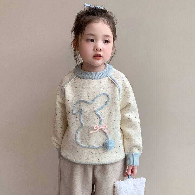 女童卡通毛衣秋冬款2025新款儿童冬季洋气保暖宝宝加厚时髦针织衫