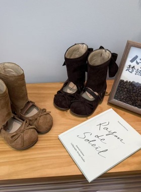 ins儿童复古镂空短靴2025春秋季新款韩版女童蝴蝶结芭蕾风小皮靴