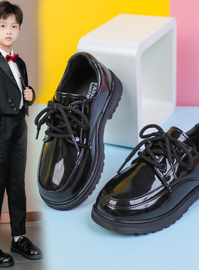 男童皮鞋软底新款中大童小学生黑色英伦风儿童西装男孩校园演出鞋