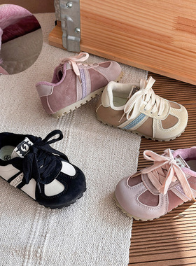 ins德训鞋2025秋冬季新款韩版女童加绒保暖阿甘鞋男童软底运动鞋