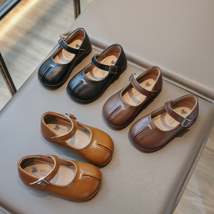 女童羊蹄小皮鞋2024春秋季新款女宝公主鞋时尚小香风舒适女童单鞋