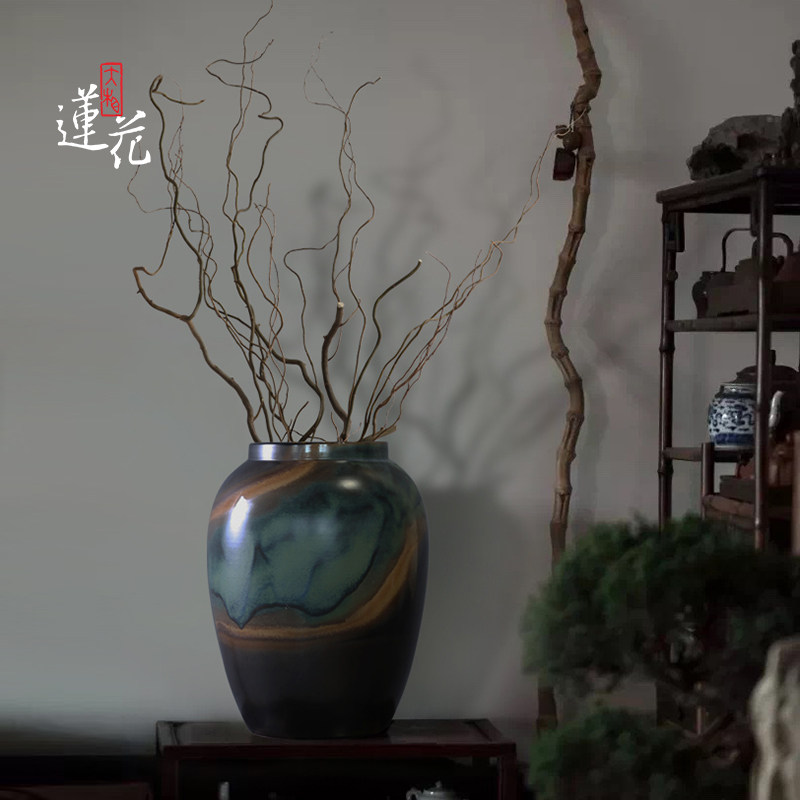 大相莲花窑变釉大花瓶落地大花器陶瓷大罐子山水系列花插摆设 大相莲花窑变釉大花瓶落地大花器陶瓷大罐子山水系列花插摆设