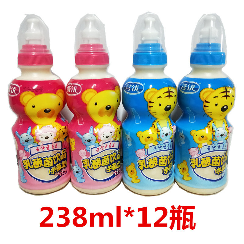 营优乳酸菌饮品238ml 12瓶奶嘴儿童奶杀菌型益生菌酸奶饮料包邮