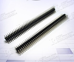 2.54 2*40P 双排弯针 90度弯脚插针 双排针 间距2.54mm