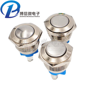 16MM12MM金属按钮开关自复位自锁 电源点动开关弧面 螺丝脚焊接脚