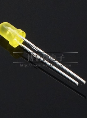 1K装 F3 黄发黄 黄灯 3mm LED高亮黄色 黄发黄发光二极管 1K=20