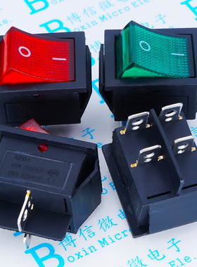 25*31 4脚2档带灯 KCD4-202 船型开关  翘板电源开关 红色/绿色