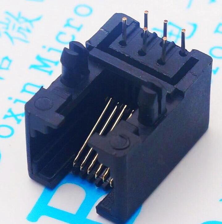 ºÚÉ« RJ11²å×ù 95001-6P6Cĸ×ù RJ12µç»°²å×ù 90¶È6оˮ¾§Í·×ù