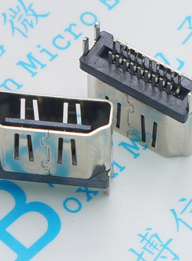 夹板母座 HDMI 夹板1.6 19P母座夹板式 插板母座连接器HDMI A