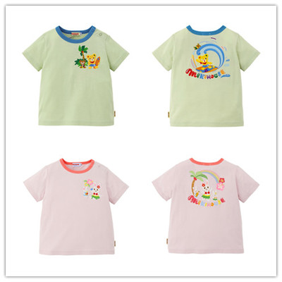 25日本制mikihouse熊兔贴布冷感短袖T恤12-5208-147/12-5209-140