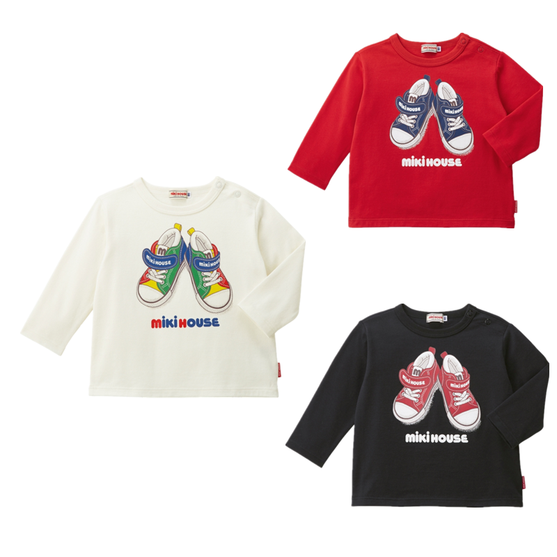 2月特价日本制mikihouse儿童舒适印花长袖T恤 10-5220-389,童装/婴儿装/亲子装,T恤,淘宝优惠券,粉丝福利购,淘宝优惠卷