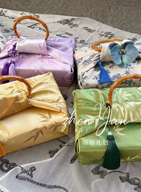 中国风大号空礼盒包装布风吕敷方巾包布伴手礼盒礼物盒包袱空礼盒