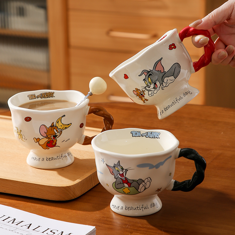 猫和老鼠陶瓷水杯情侣家用早餐杯