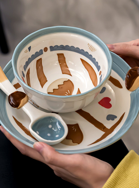 举个栗子陶瓷碗女生可爱5英寸米饭碗高颜值餐具冰琪淋甜品糖水碗