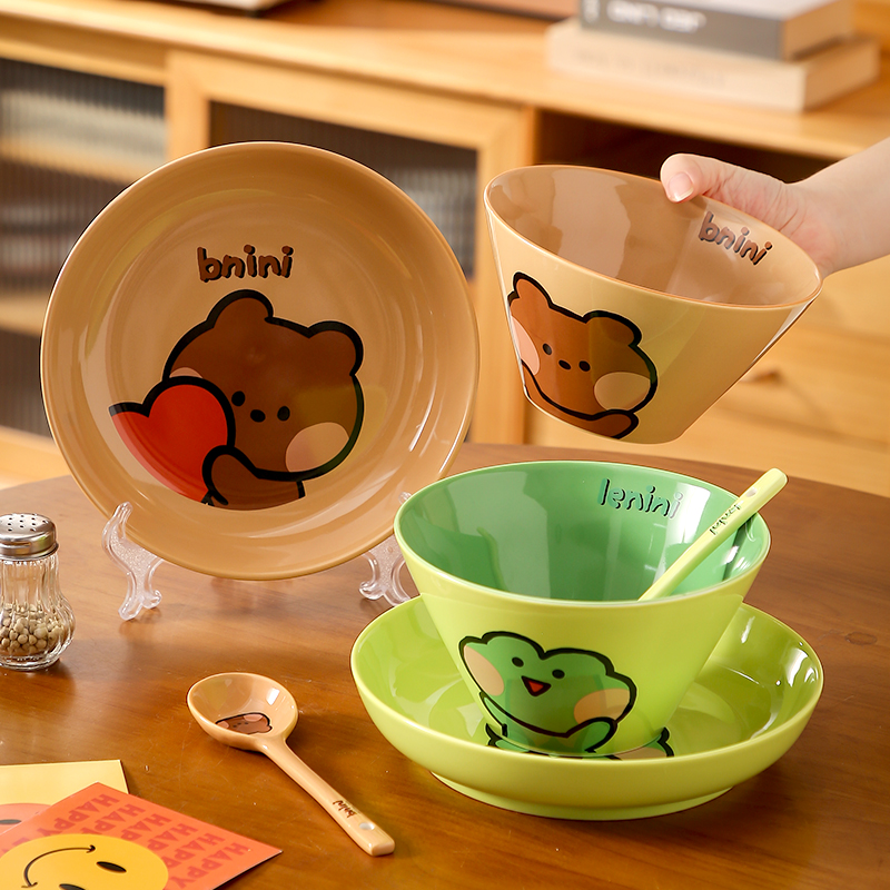 布朗熊拉面碗高颜值斗笠碗7英寸