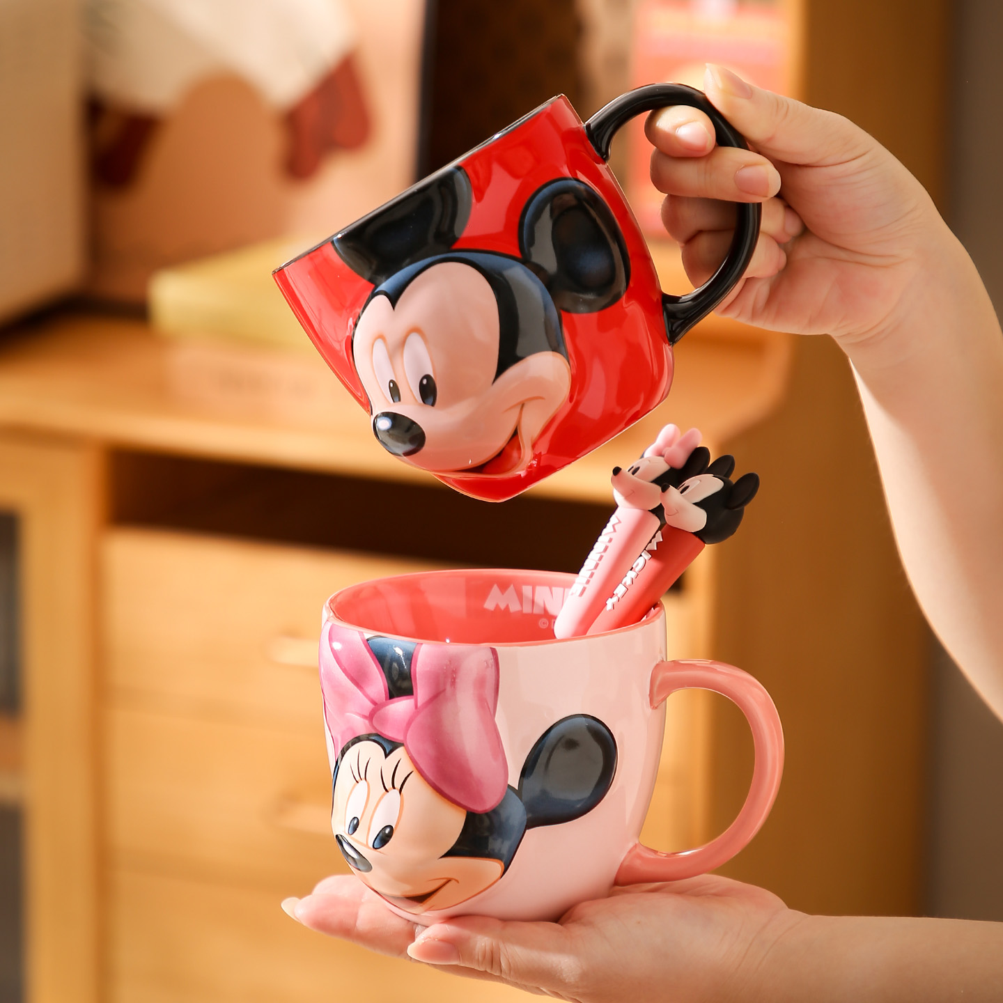 迪士尼陶瓷马克杯情侣咖啡杯礼物