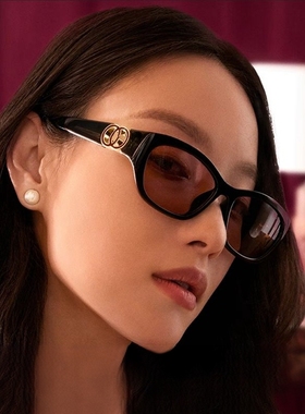 显脸小 倪妮同款墨镜女葡红色方圆脸开车太阳镜猫眼时尚高级感 轻