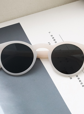 韩版日系墨镜女偏光防紫外线UV400太阳镜白色超轻小脸长脸高级感