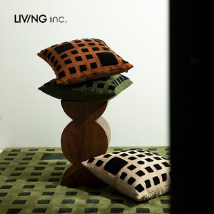 LIVING 中古抱枕几何复古客厅沙发靠垫大靠枕套方枕 inc.内在秩序