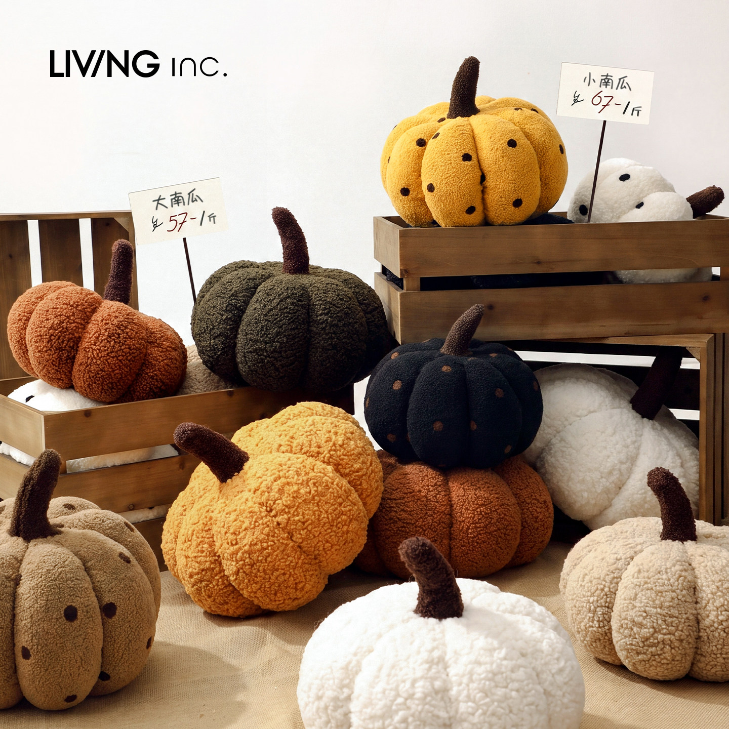 LIVING inc.南瓜抱枕ins风创意可爱异形毛绒靠枕客厅沙发靠垫飘窗