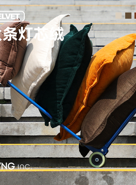 LIVING inc.大条灯芯绒 抱枕沙发客厅条绒大靠背垫套中古纯色枕头