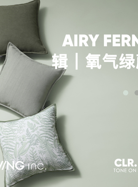 LIVING inc.氧气绿蕨 雪尼尔抱枕沙发客厅靠垫套卧室春夏绿色靠枕