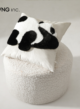 LIVING inc.熊猫 毛绒抱枕可爱卡通靠枕头床头垫沙发客厅宿舍学生