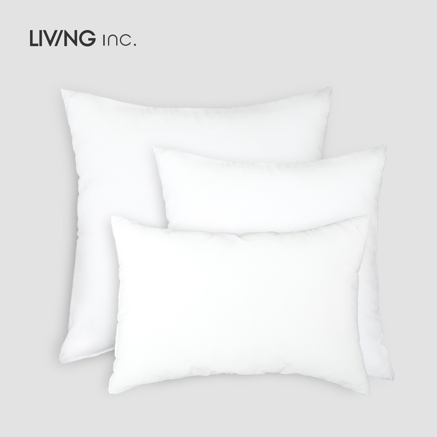 LIVING inc.抱枕芯 白色高弹棉正方4550长方条形腰靠垫枕芯可拆洗