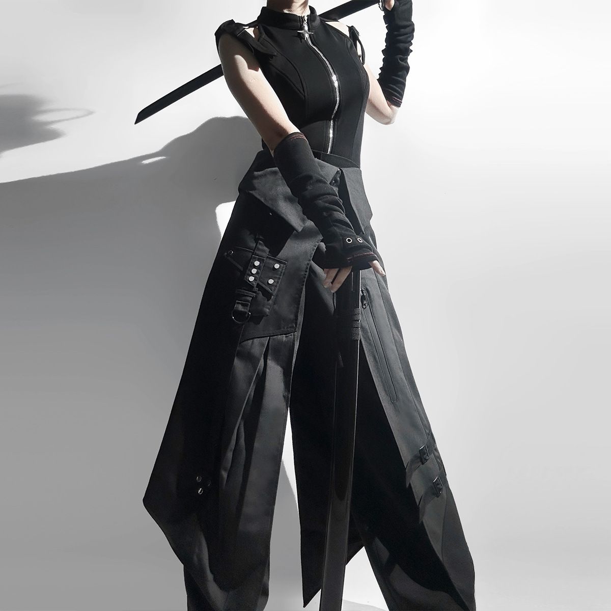 熊逗酱原创设计夜刃洛丽塔女Lolita上衣围裙裤子日常套装7210