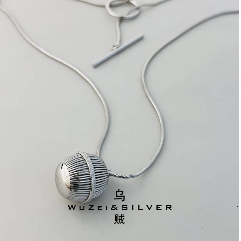 WZ&SILVER设计师款通体S925银镀铑金工艺镂空灯笼吊坠高级百搭