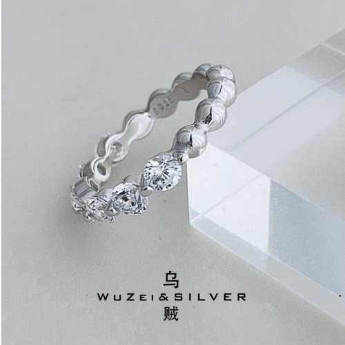 WZ&SILVER设计师款通体S925银镀铑金两戴戒指高级简约百搭时尚