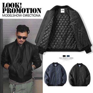 2024新款春秋冬加棉外套潮牌飞行夹克男百搭棒球服余文乐同款棉衣