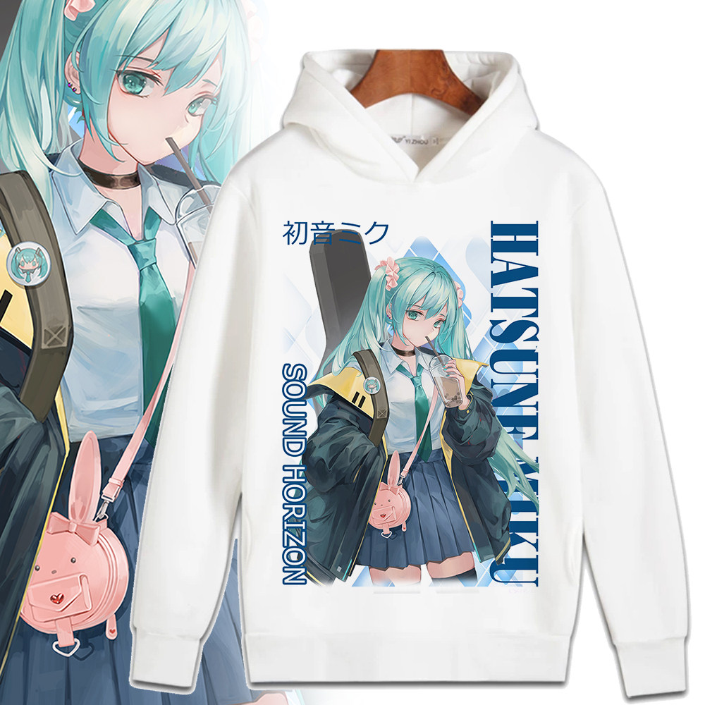 初音未来夏季大码连帽卫衣图片