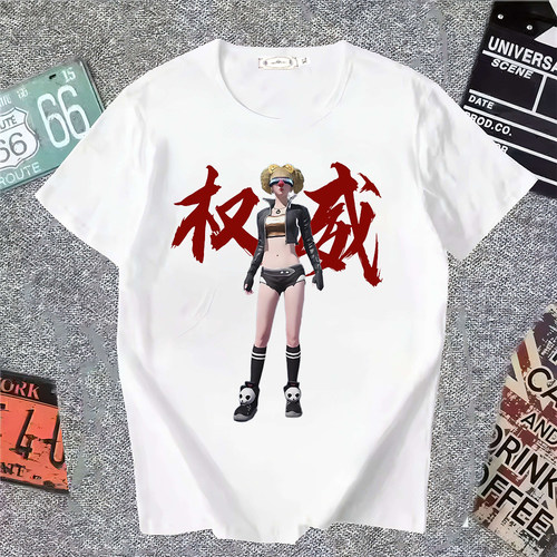 夏季和平精英权威社恐手游衣服短袖男女T恤搞怪表情包学生上衣潮t