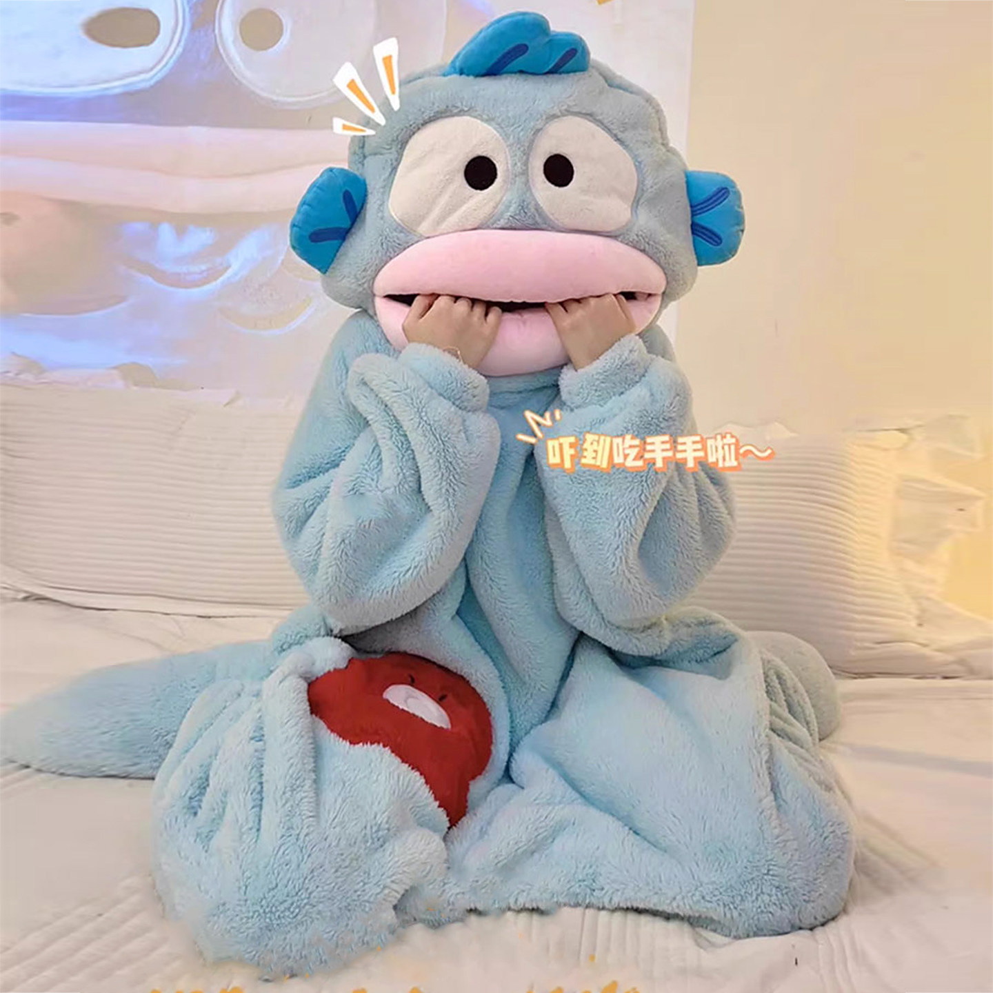 小丑鱼睡衣儿童连体秋冬季珊瑚绒