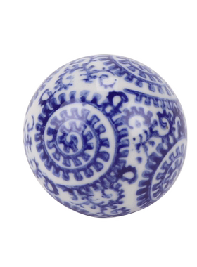 景德镇陶瓷青花漂浮球中式装饰家居摆件鱼池鱼缸民间装饰球4cm