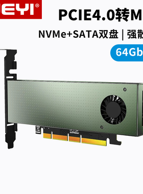 JEYI佳翼SK9 m.2硬盘扩展NVMe转接卡m2 22110转PCIE4.0双接口SATA