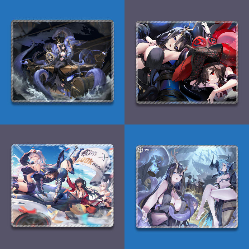 碧蓝航线小号鼠标垫锁边防滑海天金鹿号动漫周边男生礼品来图定制