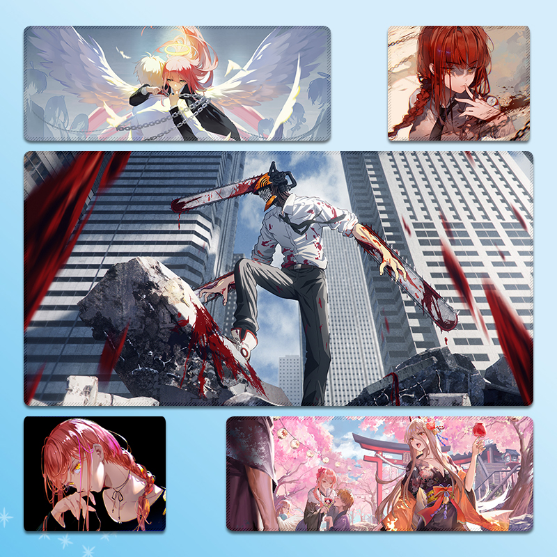 电锯人超大号锁边鼠标垫电次玛奇玛学习办公学习男生礼物来图定制