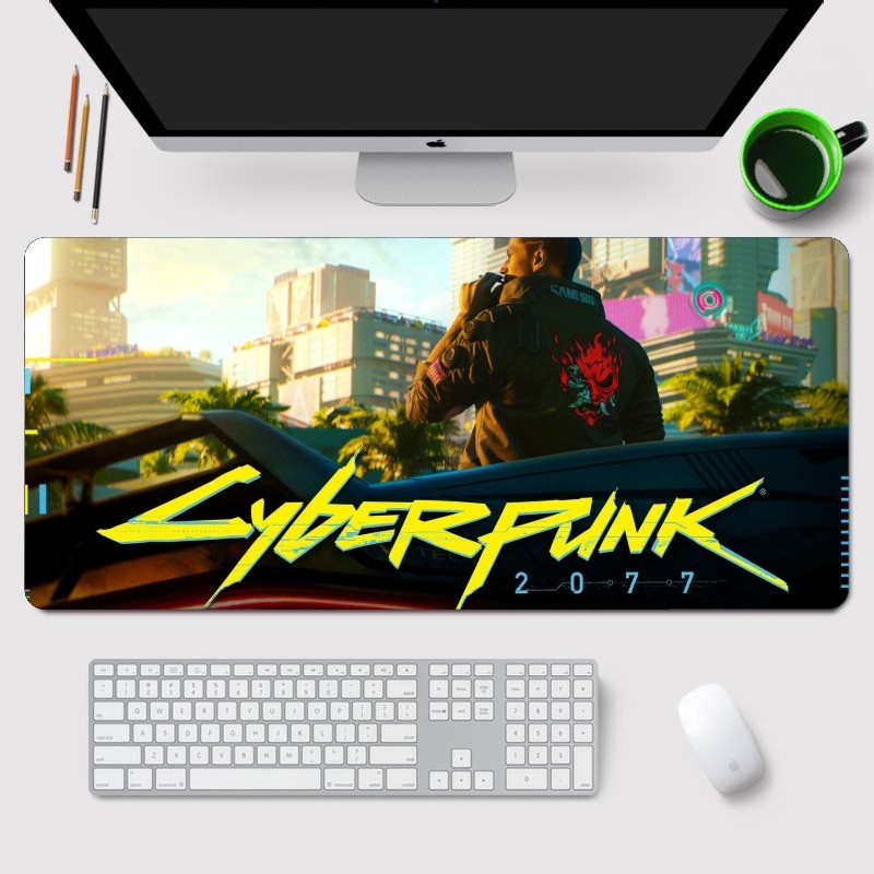 Cyberpunk2077赛博朋克超大号游戏鼠标垫键盘垫来图定制周边礼物