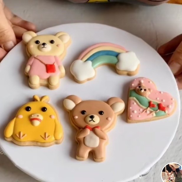 小熊一对翻糖糖霜饼干定制生日礼物情人节七夕婚礼伴手礼公司活动