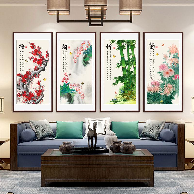 2025新款线绣客厅玄关简单花卉