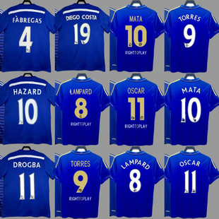 切尔X复古球衣足球服特里兰帕德罗巴托雷斯阿扎尔法布雷佳斯球衣